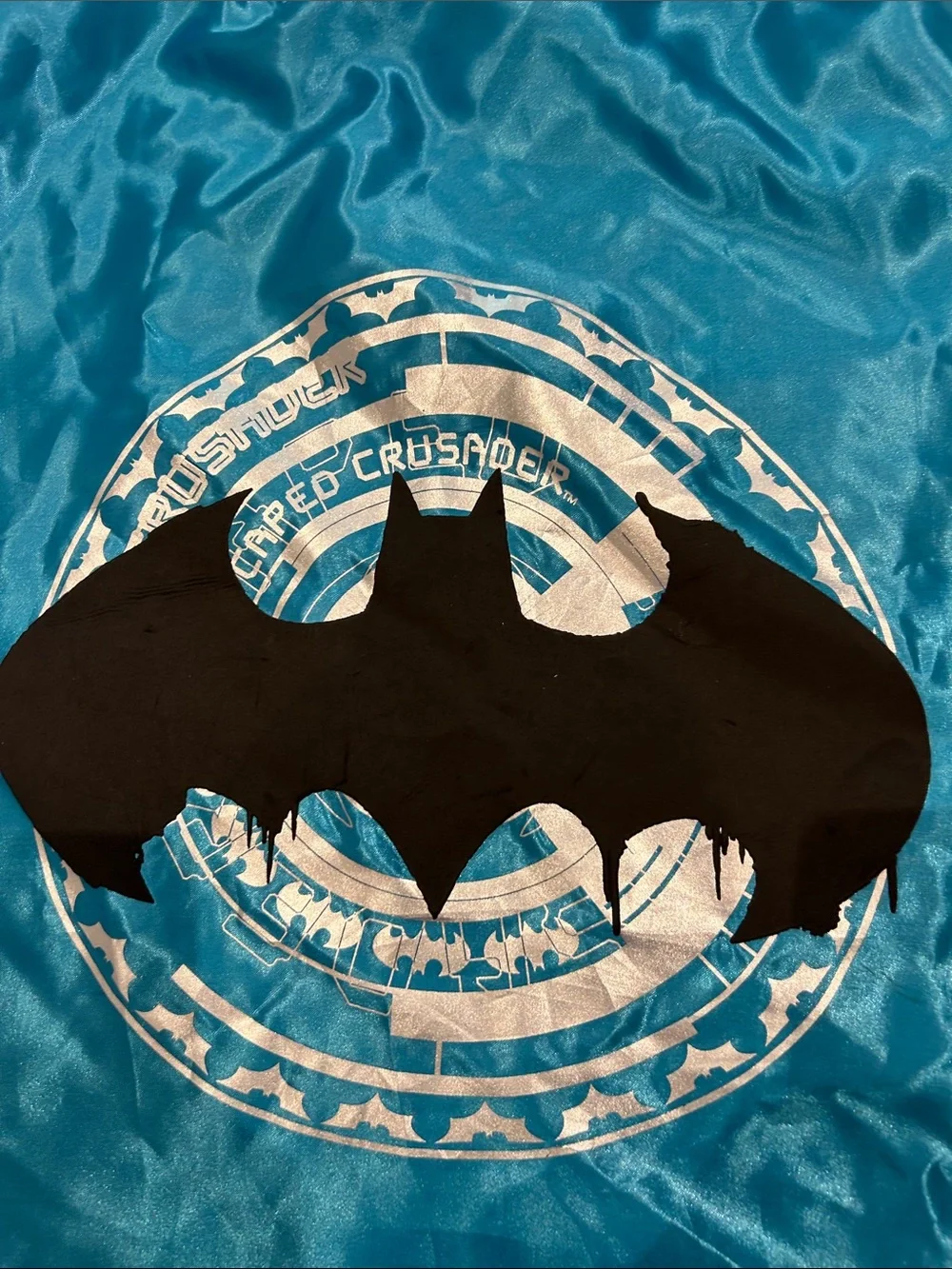 Bright blue Batman cape